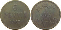 FINLAND 5 PENNIÄ Alexander II. 1855-1881 -