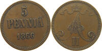 FINLAND 5 PENNIÄ Alexander II. 1855-1881 -