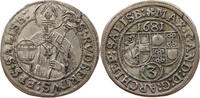 SALZBURG ERZBISTUM 3 KREUZER Max Gandolph Graf Kuenburg 1668-1687. -