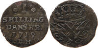 DENMARK SKILLING Friedrich IV. 1699-1730. -