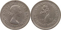 RHODESIA 3 PENCE Elizabeth II. (1952-2022) -