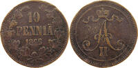FINLAND 10 PENNIÄ Alexander II. 1855-1881 -