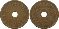 DENMARK 5 ÖRE Christian X. (1912-1947) WEAK STRUCK MINTING ERROR -