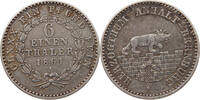 ANHALT BERNBURG 1/6 TALER Alexander Carl 1834-1863 -