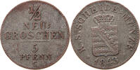 SACHSEN ALBERTINISCHE LINIE 1/2 GROSCHEN König Friedrich August II. (1836-1854) -