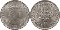 MAURITIUS 1/4 RUPEE Elizabeth II. (1952-2022) -