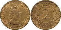 MAURITIUS 2 CENTS Elizabeth II. (1952-2022) -