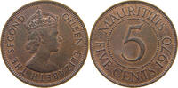MAURITIUS 5 CENTS Elizabeth II. (1952-2022) -