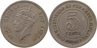 MALAYA 5 CENTS George VI. (1936-1952) -