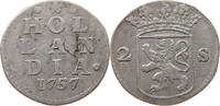 NETHERLANDS HOLLAND 2 STUIVERS 1757 SS 21,00 EUR  zzgl. 5,99 EUR Versand