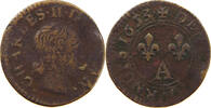 FRANCE CHARLEVILLE DENIER Charles II de Gonzague, 1637 - 1665 -