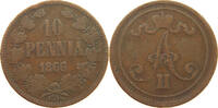 FINLAND 10 PENNIÄ Alexander II (1855-1881) -