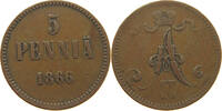 FINLAND 5 PENNIÄ Alexander II (1855-1881) -