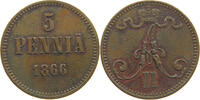 FINLAND 5 PENNIÄ Alexander II (1855-1881) -