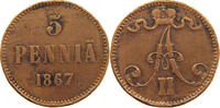 FINLAND 5 PENNIÄ Alexander II (1855-1881) -