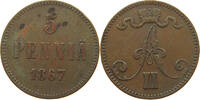 FINLAND 5 PENNIÄ Alexander II (1855-1881) -
