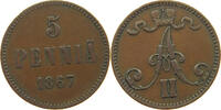 FINLAND 5 PENNIÄ Alexander II (1855-1881) -