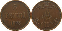 FINLAND 5 PENNIÄ Alexander II (1855-1881) -