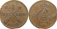 SWEDEN 1/2 SKILLING Gustav IV. Adolf (1792-1809) OVERSTRUCK OVER ÖRE 1769 -