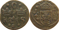 SWEDEN 1/4 ÖRE Christina (1632-1654) OFF-CENTER -