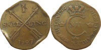 SWEDEN SKILLING Karl XIV. Johann (1818-1844) -