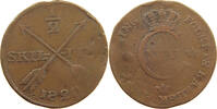 SWEDEN 1/2 SKILLING Karl XIV. Johann (1818-1844) -