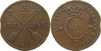 SWEDEN 1/2 SKILLING Karl XIV. Johann (1818-1844) -