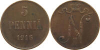 FINLAND 5 PENNIÄ Nikolaus II. (1894-1917) -