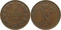 FINLAND 10 PENNIÄ Nikolaus II. (1894-1917) -