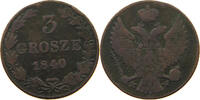 POLAND 3 GROSZE Nikolaus I. (1825-1855) -