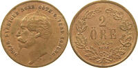 SWEDEN 2 ÖRE Oscar I. (1844-1859) -