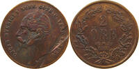 SWEDEN 2 ÖRE Oscar I. (1844-1859) PLANCHET ERROR -