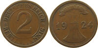 WEIMARER REPUBLIK 2 PFENNIG SLIGHTLY OFF-CENTER -