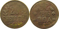 20 HELLER 1916 T DEUTSCH OSTAFRIKA  S