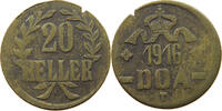 20 HELLER 1916 T DEUTSCH OSTAFRIKA REVERSE B S-SS