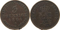 ANHALT BERNBURG 3 PFENNIG Leopold Friedrich, 1817-1871 -