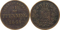 BAYERN 2 PFENNIG Ludwig II. (1864-1886) DOPPELSCHLAG 6 -