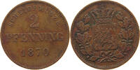 BAYERN 2 PFENNIG Ludwig II. (1864-1886) -