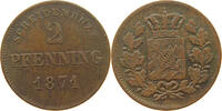 BAYERN 2 PFENNIG Ludwig II. (1864-1886) -