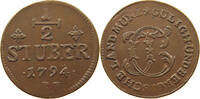 JÜLICH BERG 1/2 STÜBER Karl Theodor 1742-1799. -