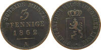 3 PFENNIG 1862 A REUSS JÜNGERE LINIE ZU SCHLEIZ Heinrich LXVII. 1854-1867 SS-