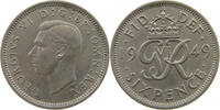 GREAT BRITAIN SIXPENCE 1949 GEORGE VI. (1936-1952) SS+ 6,00 EUR  zzgl. 7,50 EUR Versand