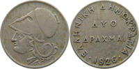 GREECE 2 DRACHMAI 1926 SS 7,00 EUR  zzgl. 7,50 EUR Versand