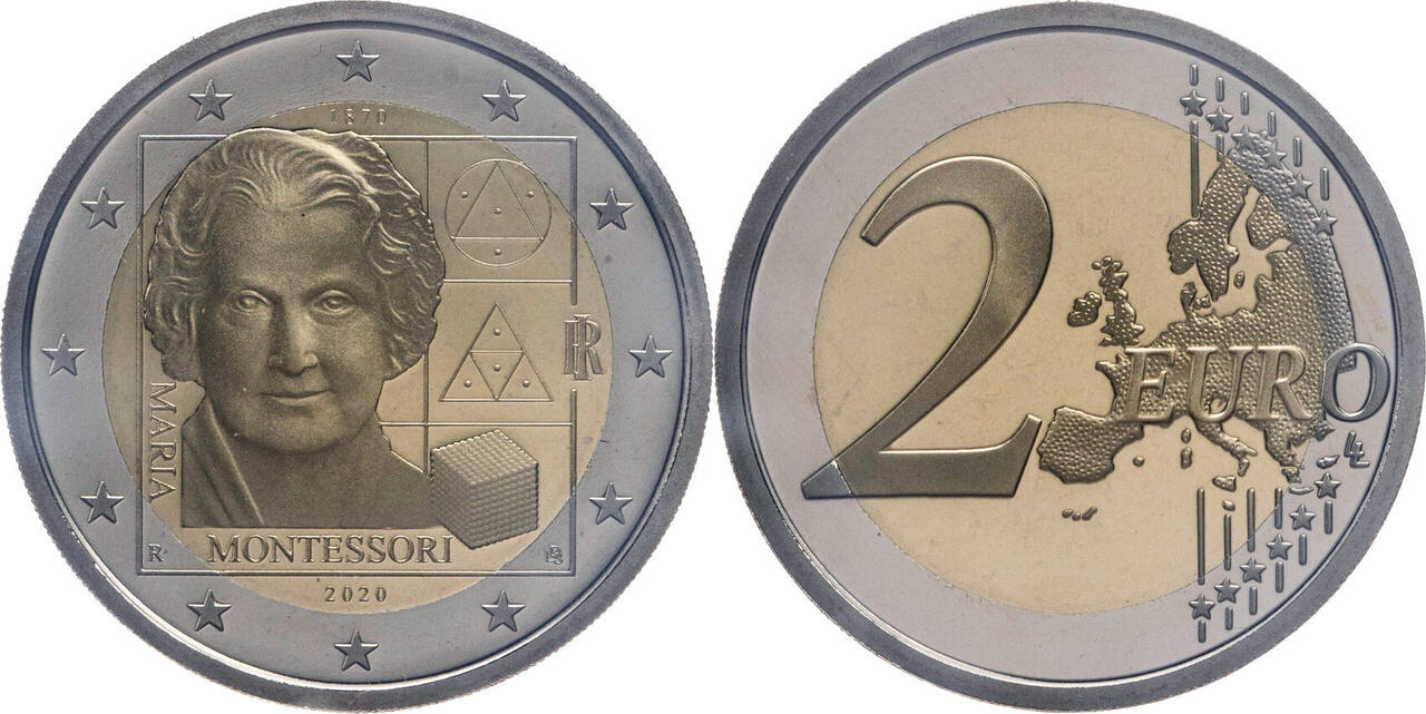 Italien, Republik 2 Euro 2020 R 150. Geburtstag Maria Montessoris PP