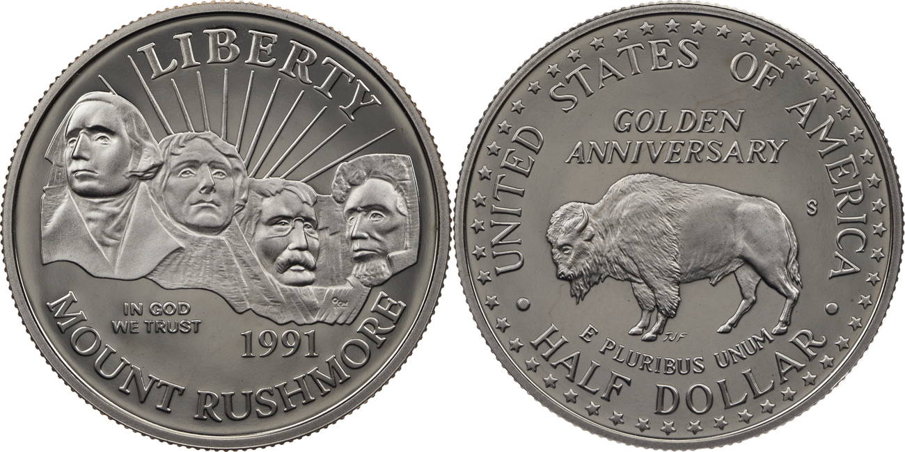 USA Half Dollar 1991 Mount Rushmore PP MA Shops usa-half-dollar-1991-mount-rushmore-pp-ma-shops
