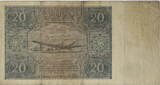 Polen 20 Zlotych 1940 Serienschein gebraucht, Falten, Knickspuren