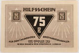 Lübeck 75 Pfennig 5.-7.9.1921 Hilfsschein für den 1. Nordischen Briefmarkensammler und Händler-Tag I