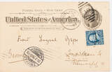USA, Brooklyn, New York 10.2.1898 Postkarte von New York nach Zwickau (Sachsen), Briefmarke 1 Cent gebraucht
