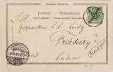 Deutsch Ostafrika Postkarte 10.8.1900 Strasse in Tanga - Briefmarke 5 Pf., Stempel 3 Deutsch-Ostafrika Pesa gebraucht