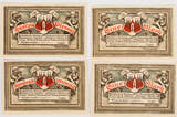 Münstermaifeld 25, 50 Pfennig, 2 x 1 Mark 1921 Komplette Serie von 4 Scheinen - wasserliniert I, I-II